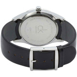 Calvin Klein Minimal Diamonds Black Dial Black Leather Strap Watch for Men - K3M211CS Authentic Buy Shop Now