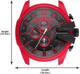 Diesel Mega Chief Chronograph Black Dial Red Rubber Strap Watch For Men - DZ4526 Authentic Buy Shop Now
