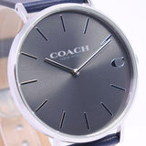 Coach Charles Grey Dial Black Leather Strap Watch for Men - 14602150 Authentic Buy Shop Now