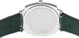Gucci Grip Quartz Silver Dial Green Leather Strap Watch For Women - YA157414 Authentic Buy Shop Now