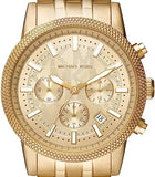 Michael Kors Hutton Chronograph Gold Dial Gold Steel Strap Watch For Men - MK8953 Authentic Buy Shop Now