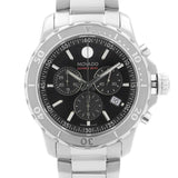 Movado Series 800 Chronograph Black Dial Silver Steel Strap Watch For Men - 2600110 Authentic Buy Shop Now