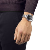Tissot PRC 200 Chronograph Black Dial Silver Steel Strap Watch For Men - T055.417.11.057.00 Authentic Buy Shop Now