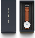 Daniel Wellington Dapper Durham Analog White Dial Brown Leather Strap Watch For Women - DW00100114 Authentic Buy Shop Now