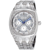 Bulova Crystal Collection Phantom Silver Dial Silver Steel Strap Watch for Men - 96C002 Authentic Buy Shop Now