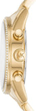Michael Kors Ritz Chronograph Gold Dial Gold Steel Strap Watch For Women - MK6597 Authentic Buy Shop Now