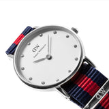 Daniel Wellington Classy Oxford White Dial Two Tone Nylon Strap Watch For Women - DW00100072 Authentic Buy Shop Now