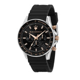 Maserati SFIDA 44mm Black Silicon Chronograph Watch For Men - R8871640002 Authentic Buy Shop Now