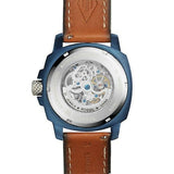 Fossil Modern Machine Automatic Skeleton Silver Dial Brown Leather Strap Watch for Men - ME3135 Authentic Buy Shop Now