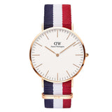 Daniel Wellington Classic Cambridge White Dial Two Tone NATO Strap Watch For Men - DW00100003 Authentic Buy Shop Now