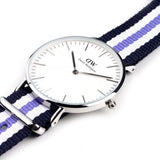 Daniel Wellington Classic Trinity White Dial Three Tone Nylon Strap Watch For Women - 0609DW Authentic Buy Shop Now