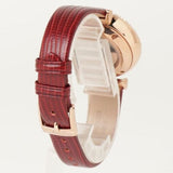 Emporio Armani Meccanico Automatic Silver Dial Burgundy Leather Strap Watch For Women - AR60044 Authentic Buy Shop Now