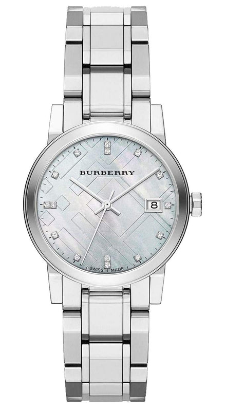 Burberry The City Diamonds Silver Dial Silver Steel Strap Watch for Women - BU9125 Authentic Buy Shop Now