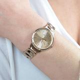 Hugo Boss Signature Gold Dial Gold Stainless Steel Strap Watch for Women - 1502540 Authentic Buy Shop Now