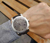 Burberry The City Smoke Dial Checked Brown Leather Strap Watch for Men - BU9358 Authentic Buy Shop Now