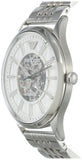 Emporio Armani Meccanico Skeleton Silver Dial Silver Steel Strap Watch For Men - AR1945 Authentic Buy Shop Now