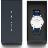 Daniel Wellington Dapper Somerset White Dial Blue Leather Strap Watch For Men - DW00100192 Authentic Buy Shop Now