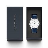 Daniel Wellington Dapper Somerset White Dial Blue Leather Strap Watch For Men - DW00100192 Authentic Buy Shop Now