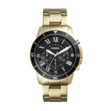 Fossil Inscription Automatic Black Dial Gold Steel Strap Watch for Men - FS5267 Authentic Buy Shop Now