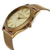 Michael Kors Slim Runway Champagne Dial Gold Mesh Bracelet Watch for Women - MK3282 Authentic Buy Shop Now
