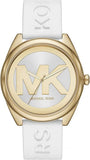 Michael Kors Janelle Three Hand Silver Dial White Rubber Strap Watch For Women - MK7141 Authentic Buy Shop Now