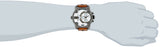 Diesel SBA Dual Time Chronograph White Dial Brown Leather Strap Watch For Men - DZ7269 Authentic Buy Shop Now