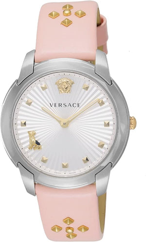 Versace Audrey Quartz White Dial Pink Leather Strap Watch for Women - VELR00119 Authentic Buy Shop Now