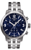 Tissot PRC 200 Chronograph Blue Dial Silver Steel Strap Watch For Men - T055.417.11.047.00 Authentic Buy Shop Now