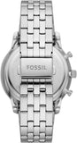 Fossil Neutra Chronograph Blue Dial Silver Steel Strap Watch for Men - FS6025 Authentic Buy Shop Now