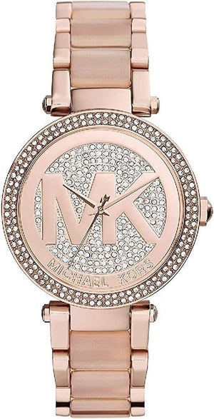 Michael Kors Parker Pink Dial Pink Steel Strap Watch for Women - MK6176 Authentic Buy Shop Now