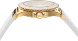 Michael Kors Everest Analog Gold Dial White Silicone Strap Watch For Women - MK7357 Authentic Buy Shop Now