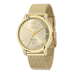 Maserati Epoca Golden Dial Golden Mesh Bracelet Watch For Men - R8853118003 Authentic Buy Shop Now