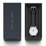 Daniel Wellington Dapper Sheffield White Dial Black Leather Strap Watch For Men - DW00100088 Authentic Buy Shop Now