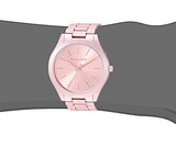 Michael Kors Slim Runway Pink Dial Pink Steel Strap Watch For Women - MK4456 Authentic Buy Shop Now