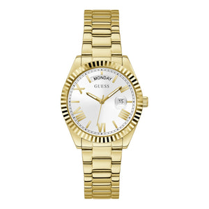 Guess Luna White Dial Gold Steel Strap Watch for Women - GW0308L2 Authentic Buy Shop Now