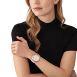 Michael Kors Lennox Three-Hand Analog White Dial Pink Silicone Strap Watch For Women - MK7334 Authentic Buy Shop Now