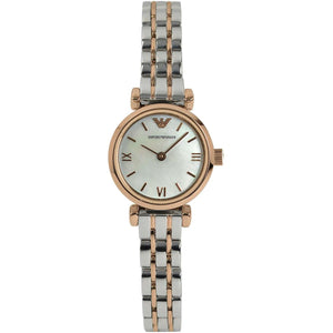 Emporio Armani Gianni Mother of Pearl Dial Two Tone Steel Strap Watch For Women - AR1764 Authentic Buy Shop Now