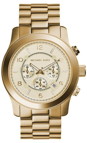Michael Kors Runway Gold Dial Gold Steel Strap Watch for Men - MK8077 Authentic Buy Shop Now