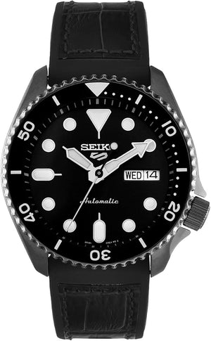 Seiko 5 Sport Automatic Black Dial Black Silicone Strap Watch For Men - SRPD65K3 Authentic Buy Shop Now