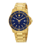 Movado Series 800 Blue Dial Gold Steel Strap Watch For Men - 2600144 Authentic Buy Shop Now