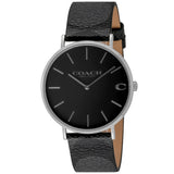 Coach Charles Black Dial Black Leather Strap Watch for Men - 14602157 Authentic Buy Shop Now