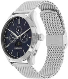 Tommy Hilfiger Oliver Quartz Blue Dial Silver Mesh Bracelet Watch for Men - 1791302 Authentic Buy Shop Now