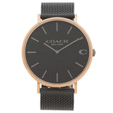 Coach Charles Black Ion Dial Black Mesh Bracelet Watch for Men - 14602470 Authentic Buy Shop Now
