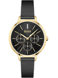 Hugo Boss Symphony Black Dial Black Mesh Bracelet Watch for Women - 1502601 Authentic Buy Shop Now