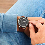 Emporio Armani Classic Chronograph Black Dial Brown Leather Strap Watch For Men - AR1919 Authentic Buy Shop Now