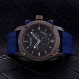Burberry Sports Chronograph Black Dial Blue Rubber Strap Watch for Men - BU7714 Authentic Buy Shop Now