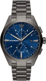 Emporio Armani Chronograph Quartz Blue Dial Grey Steel Strap Watch For Men - AR11481 Authentic Buy Shop Now