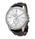 Breitling Premier Automatic 40mm Silver Dial Black Leather Strap Watch for Men - A37340351G1P1 Authentic Buy Shop Now