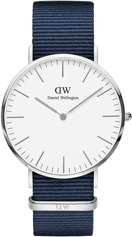 Daniel Wellington Classic Bayswater White Dial Blue NATO Strap Watch For Men - DW00100276 Authentic Buy Shop Now
