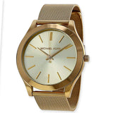 Michael Kors Slim Runway Champagne Dial Gold Mesh Bracelet Watch for Women - MK3282 Authentic Buy Shop Now